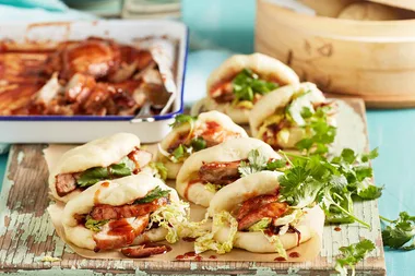 Steamed buns with char siu chicken