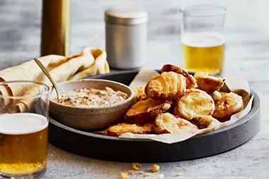 Potato cakes with jalapeno tartare sauce