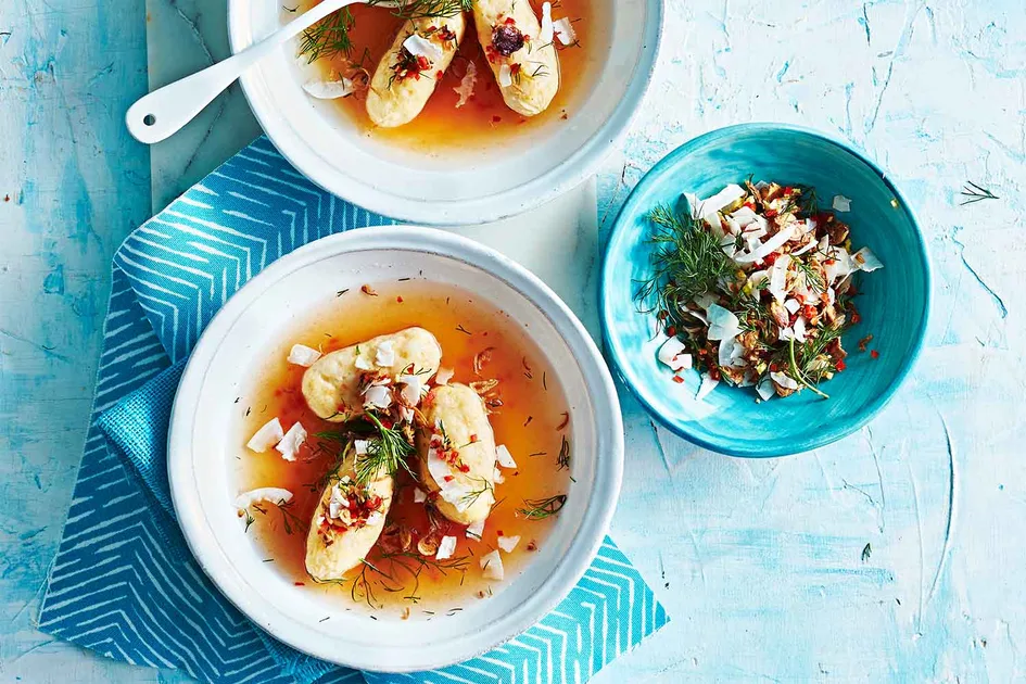 Prawn sausage with tomato broth Recipe | Better Homes & Gardens Australia