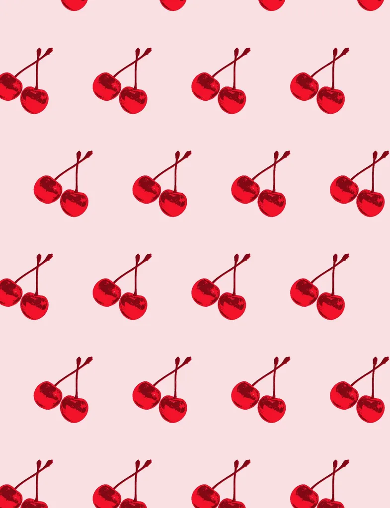 Cherry scratch and sniff wallpaper by Flavor Paper