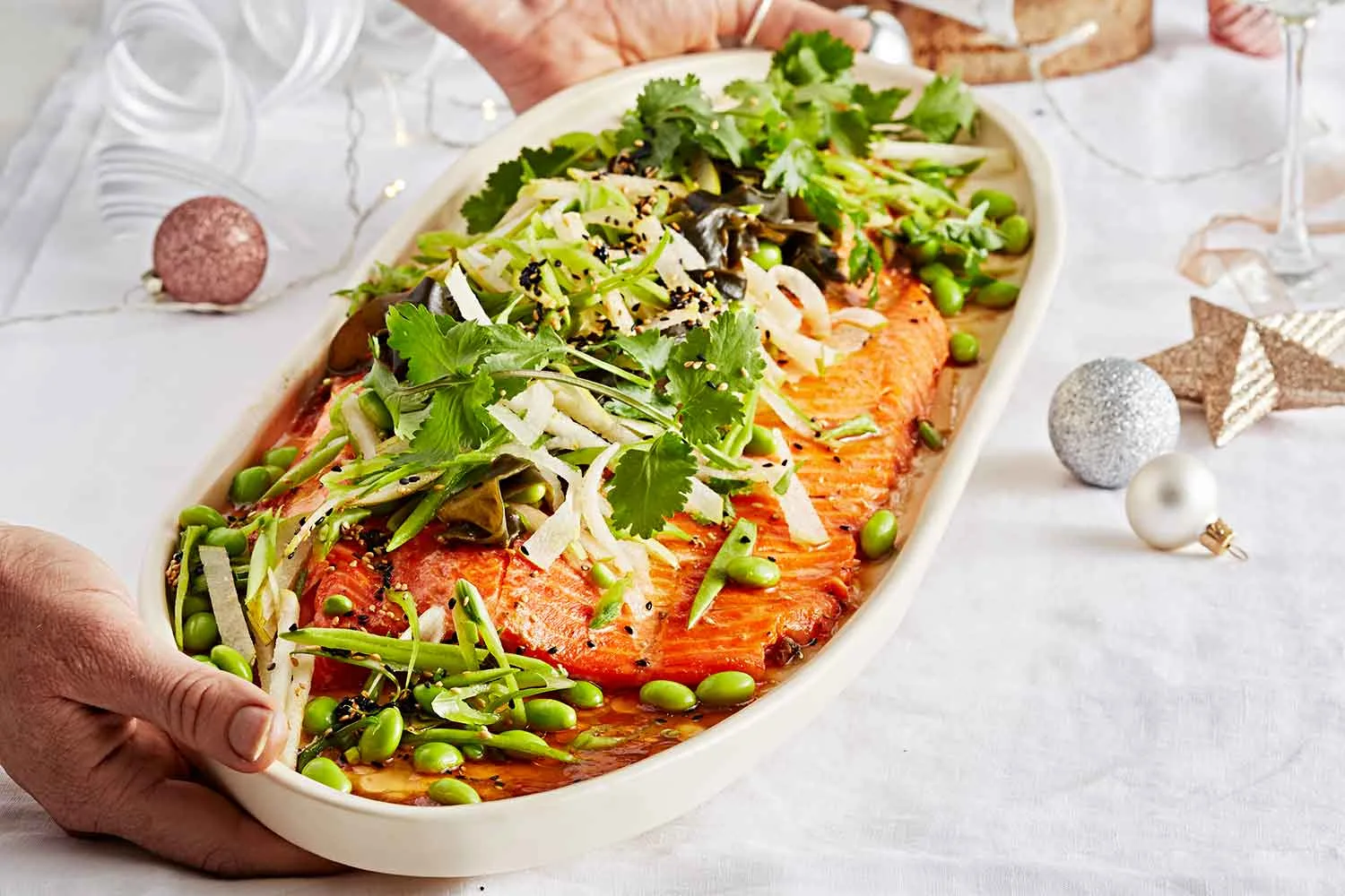 Barbecue-baked miso side of salmon