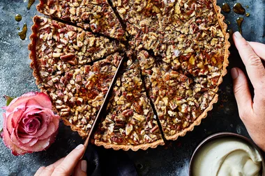 Boozy Salted Pecan and Maple Tart