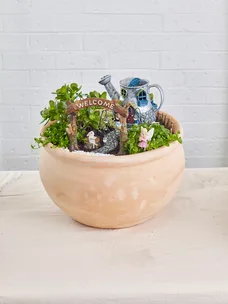 DIY miniature watering can fairy garden