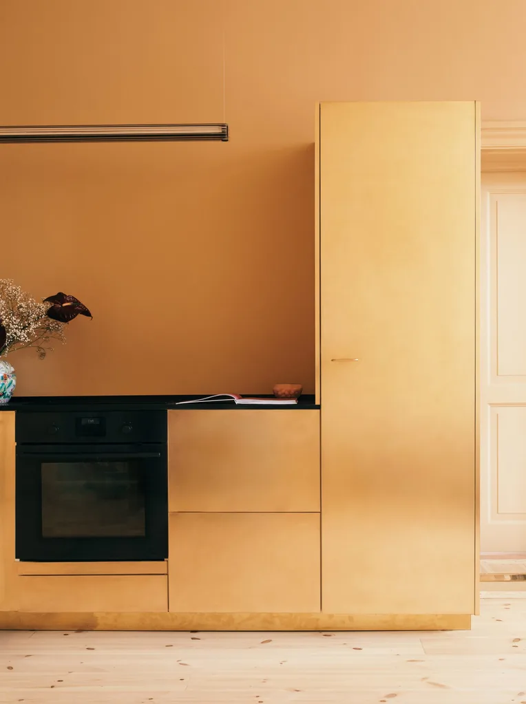 Gold Ikea kitchen by Reform