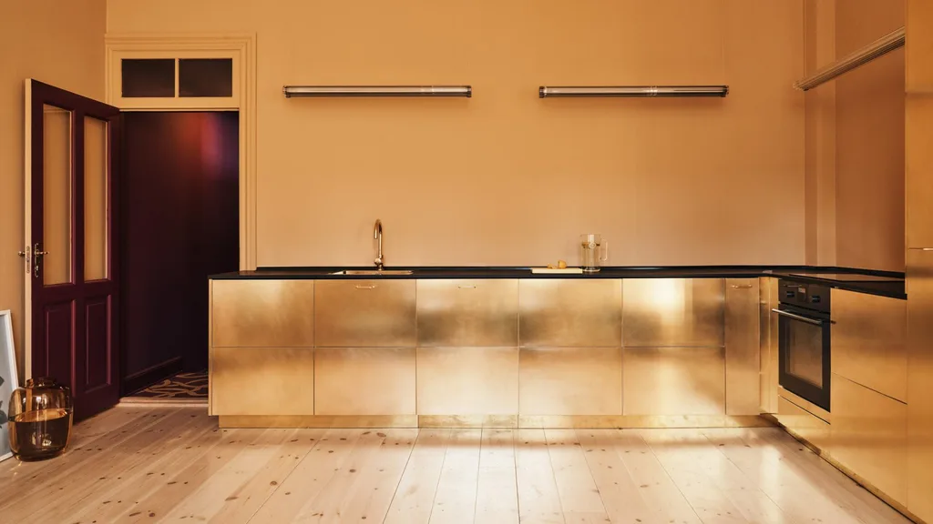 Reform Ikea gold kitchen