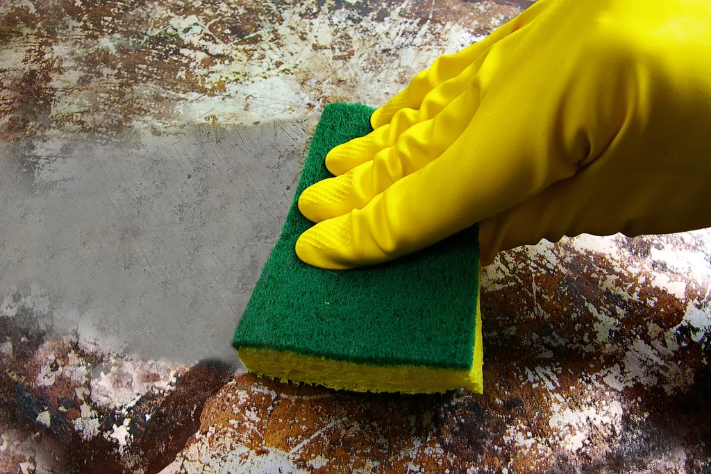 Cleaning a burnt pan