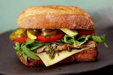 Chimichurri steak sandwich