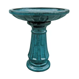 Northcote Pottery 52 x 52 x 60cm Primo Miami Bird Bath &ndash; Forest Green