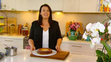 Karen’s date and honey ricotta tart