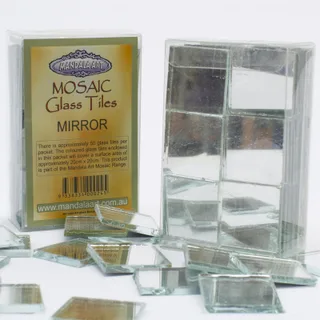 Mandala Art Original Mirror Mosaic Glass Tiles &ndash; 50 Pack