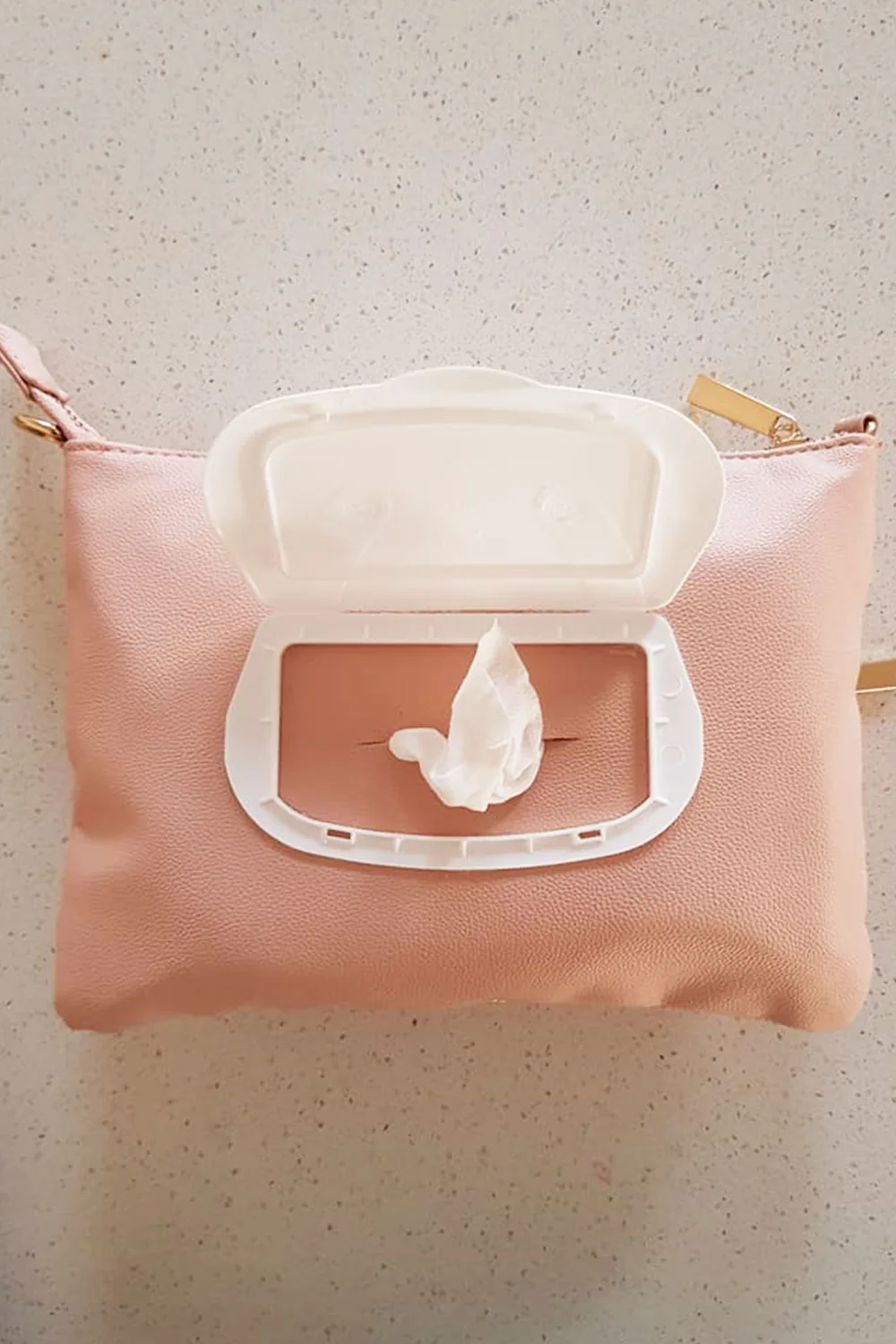 Pink nappy wipes bag