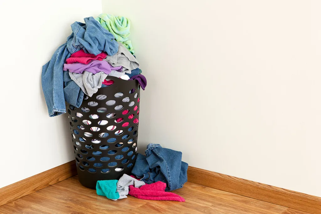 Overflowing laundry basket