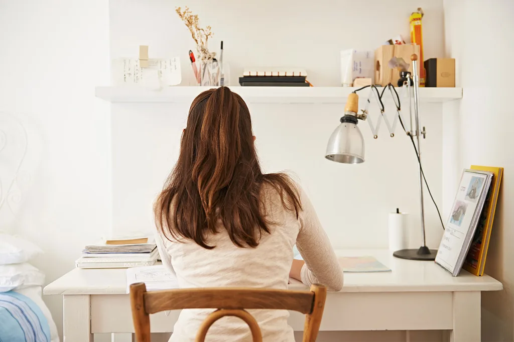 Woman sitting at desk
