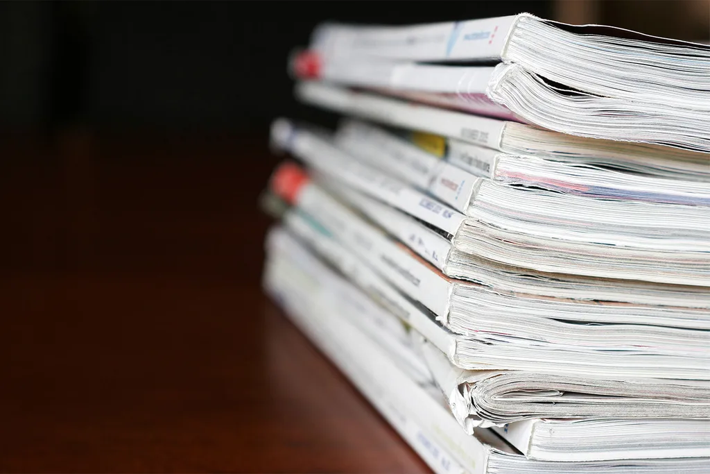 Stack of magazines