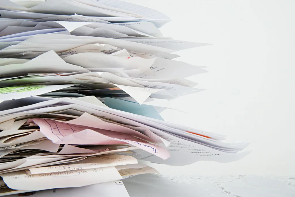Pile of receipts