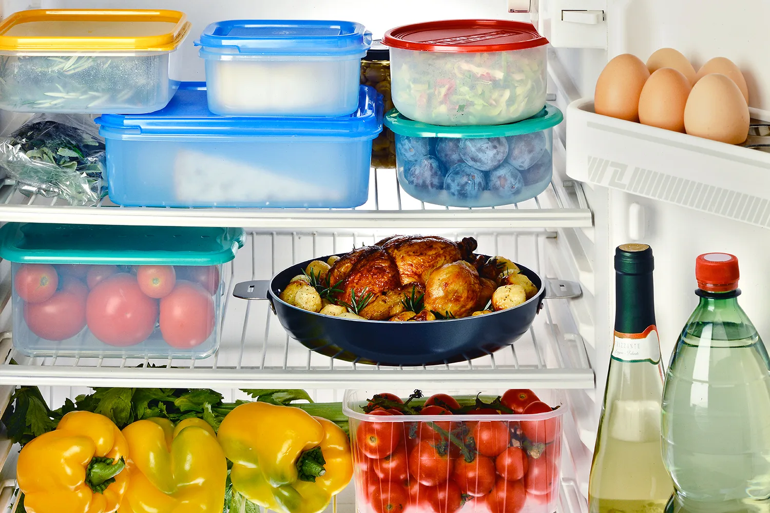 Use chopsticks to create more storage in your fridge