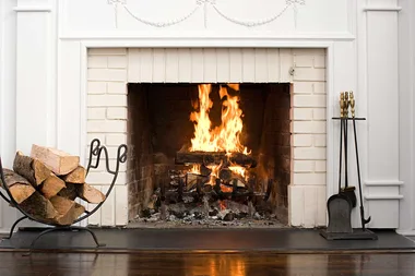 How to paint a brick fireplace