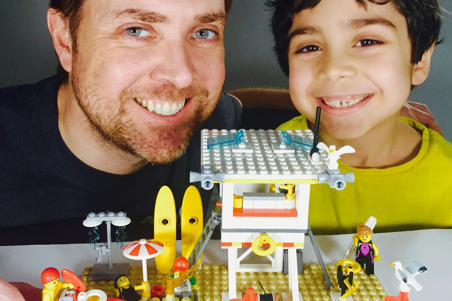 Damien MacRae and son Aiden.