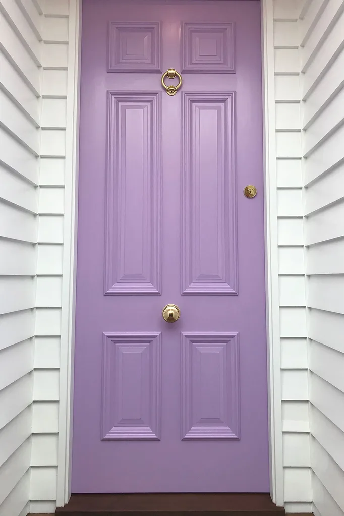 Front door in lavender