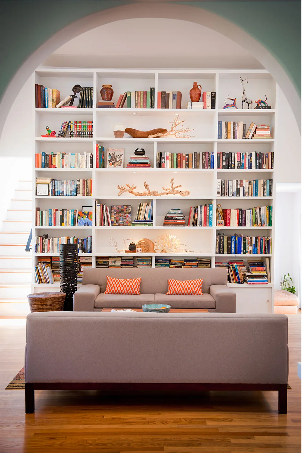 Built in bookcase living room