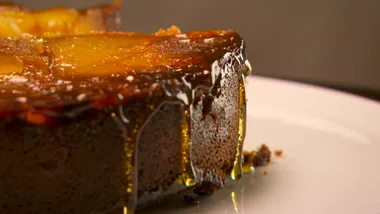 Sticky pear and ginger cake