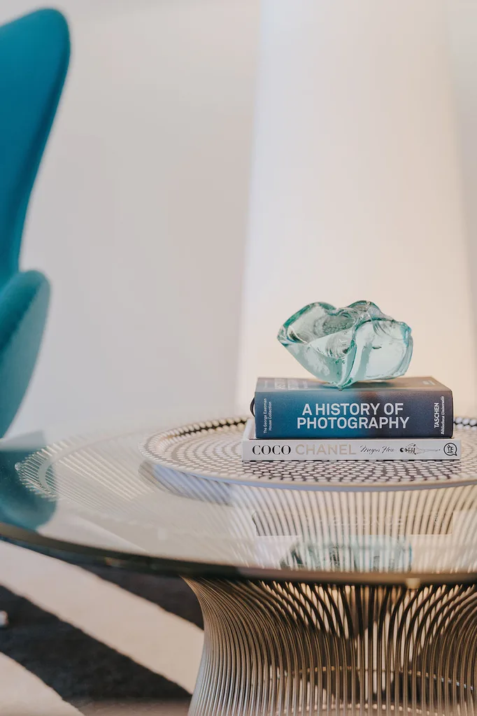 books on table with ornament