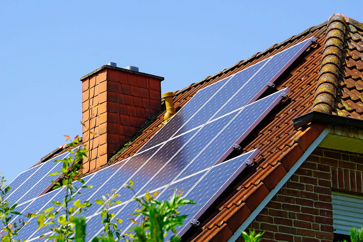 solar panels on roof of house