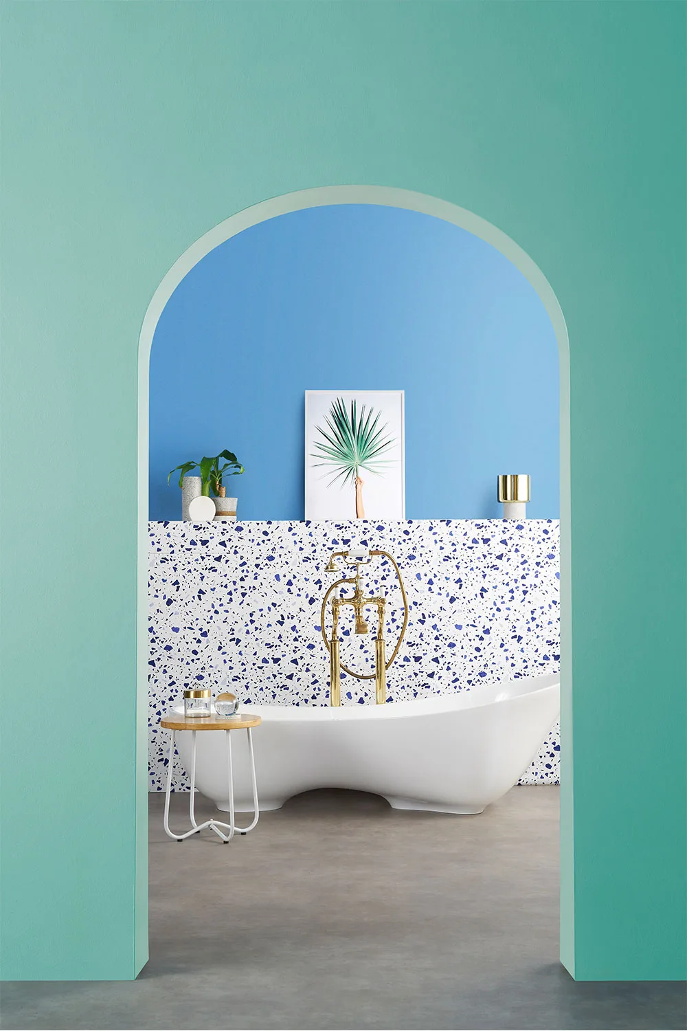Blue and turquoise bathroom