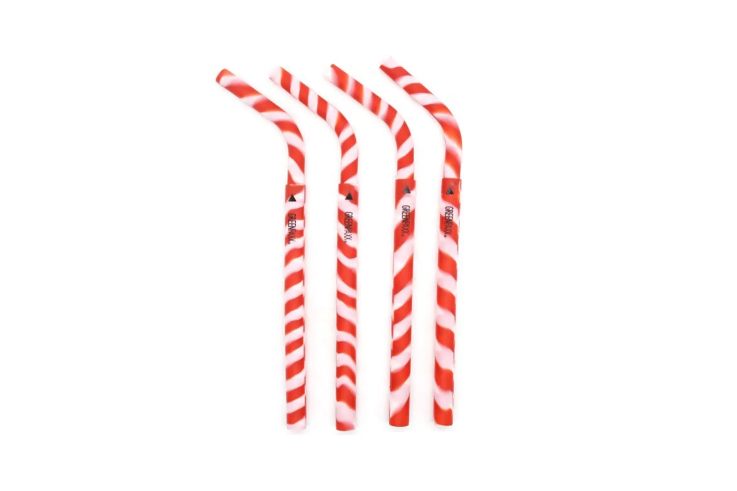 Red and white stripe silicone straws
