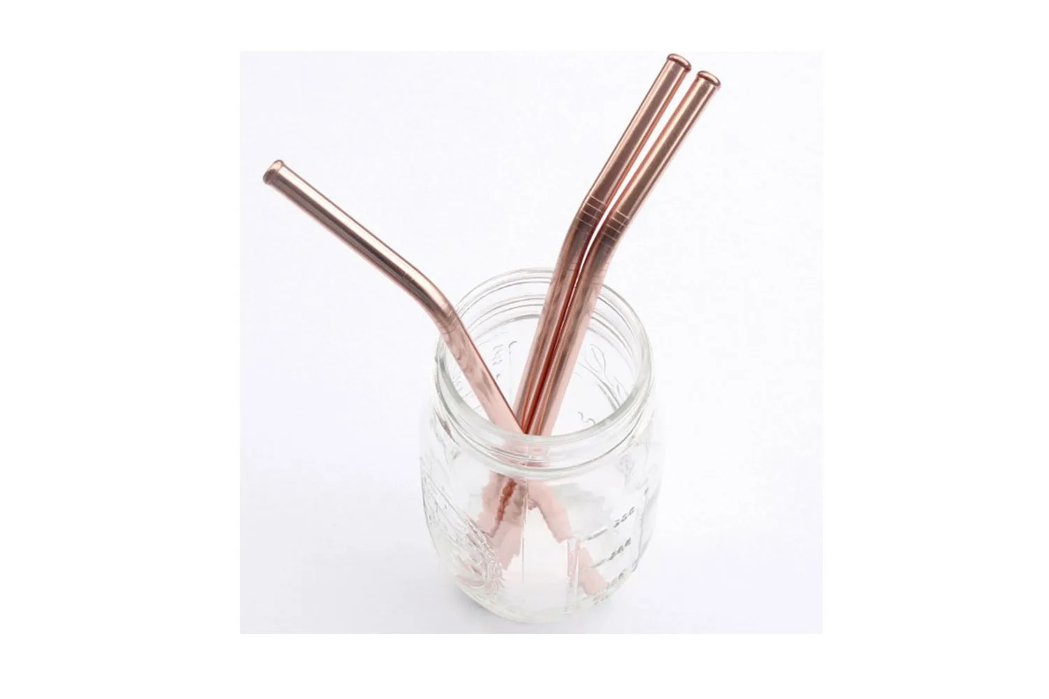 Rose gold stainless steel straws
