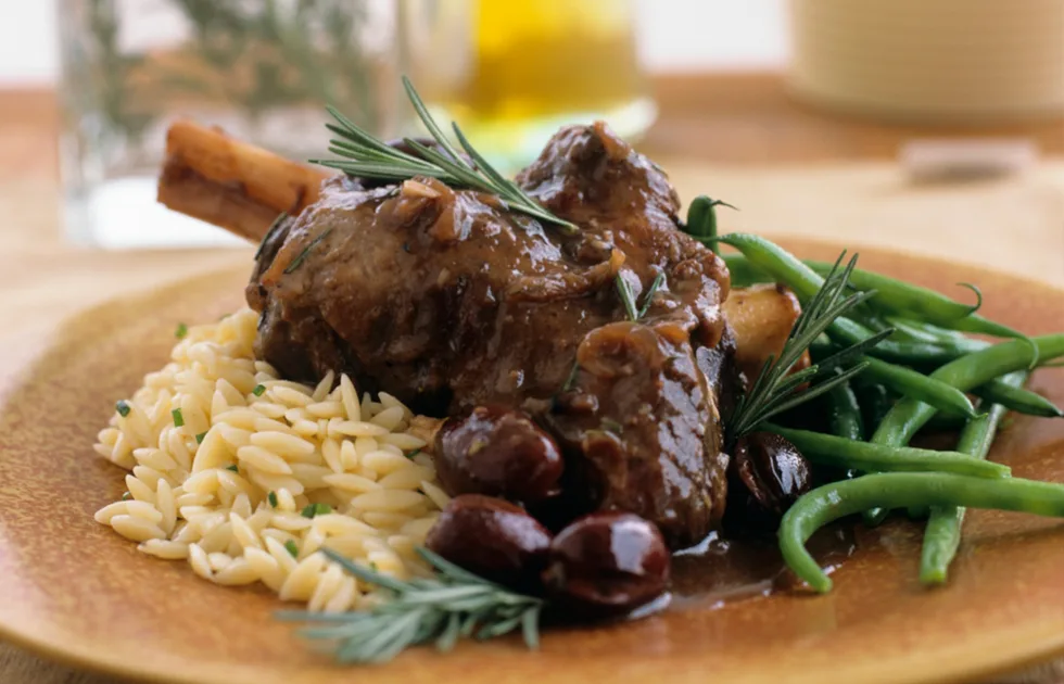 lamb shanks braised in beer and honey