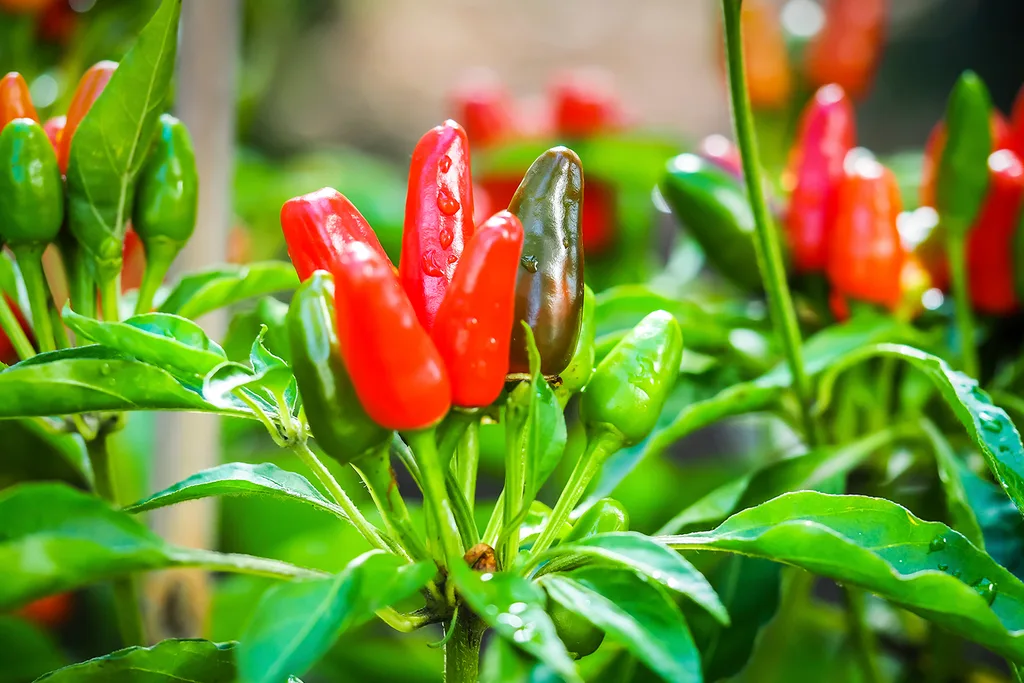 chilli growing in garden