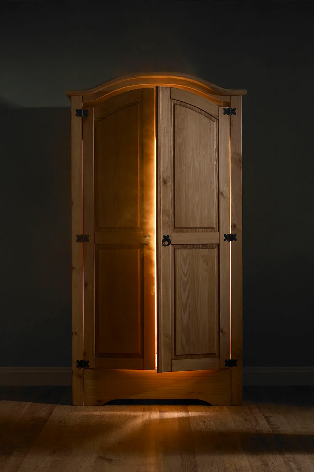 armoire with light emanating from within