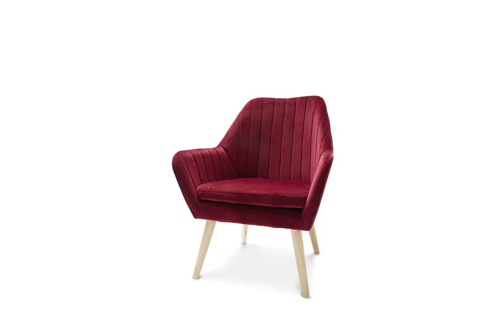 Kmart pleated velvet armchair in claret