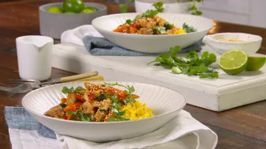 Easy lime & sesame chicken stir fry