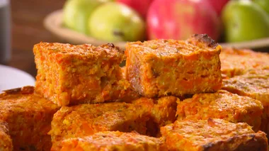 Roasted carrot & coconut slice