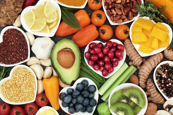 flat lay food fruit vegetables