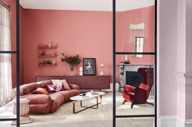 living room dulux colour paint pink red