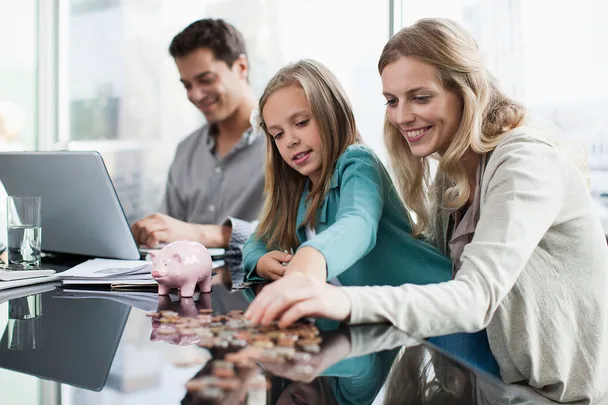 family saving money