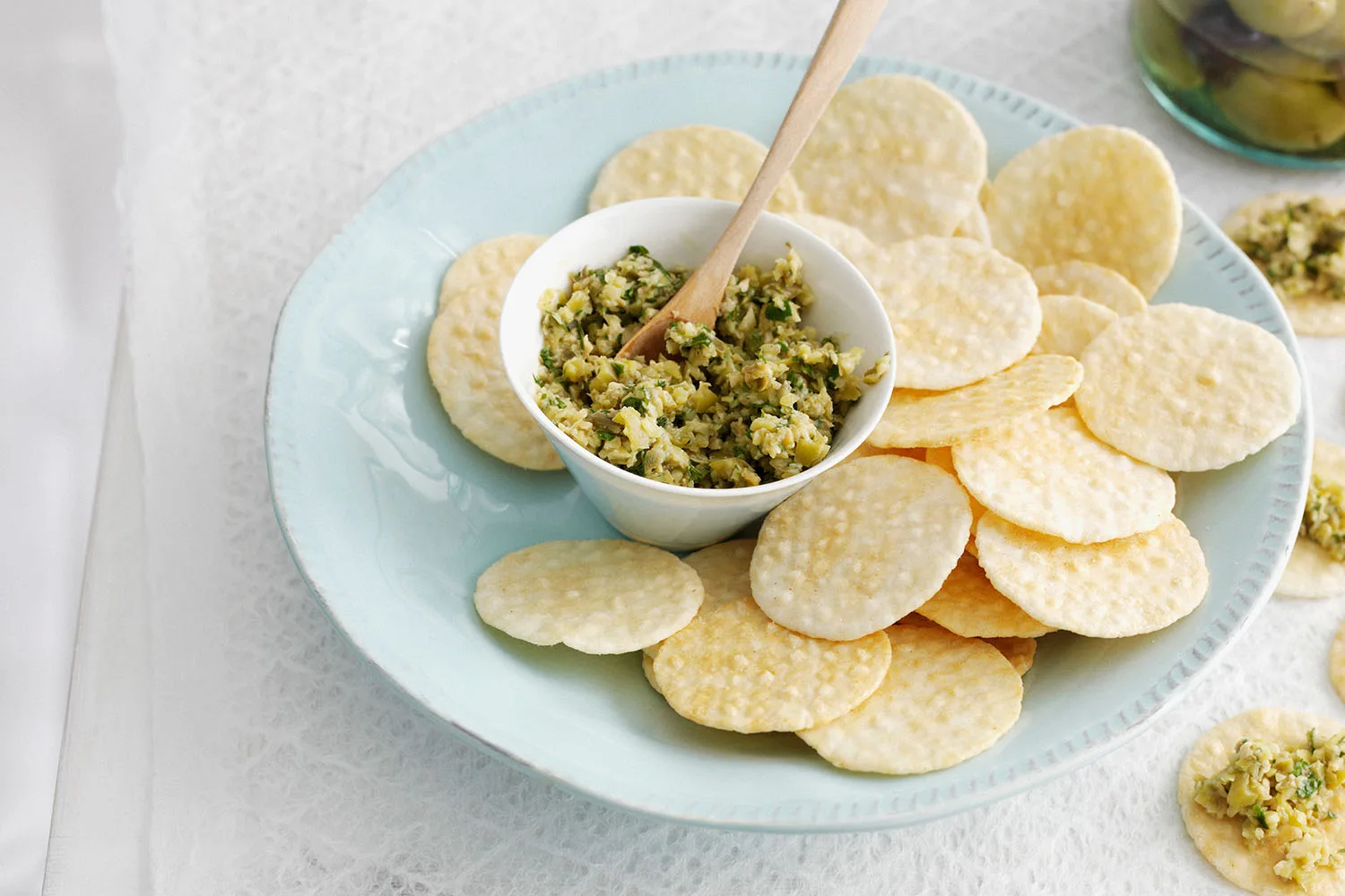 rice crackers on plate