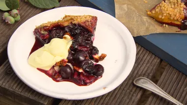 Blueberry, Pecan and Rosemary Open-Faced Pie