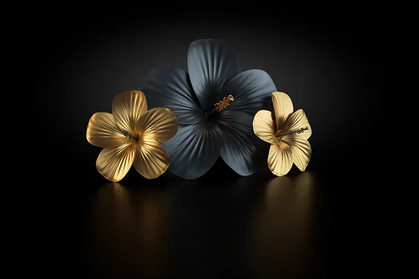Funeral flowers in black and gold