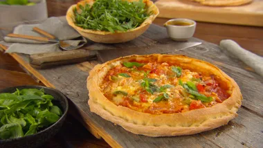 Pillow Pizza with Smoked Chicken, Feta & Capsicums
