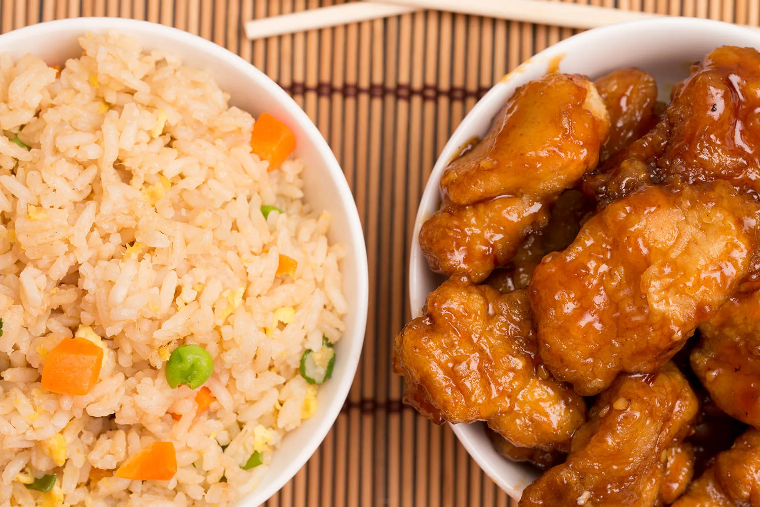 chinese food MSG rice and sweet and sour pork