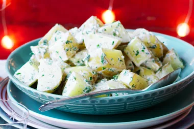 Try These Delicious Steamed Potatoes With Garlic Mayo And Herbs