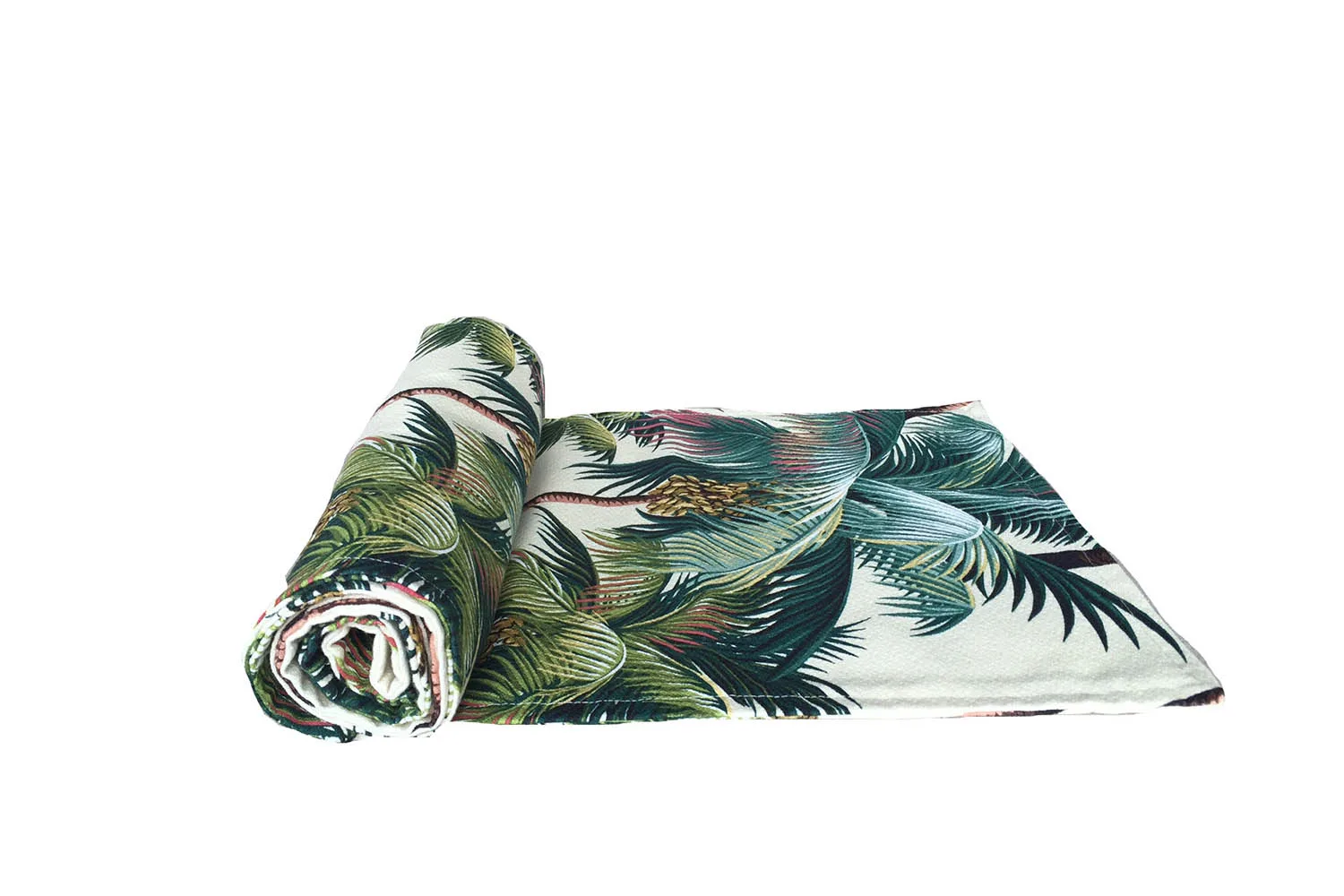 table runner in leaf print