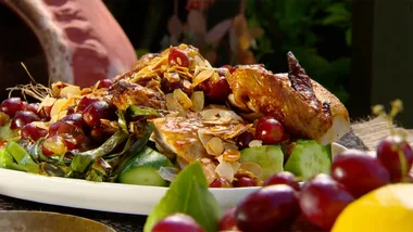 Burnt Butter and Harrissa Chicken Salad with Grapes