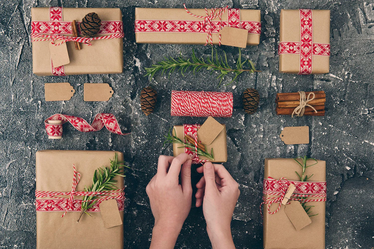 wrapping christmas gifts