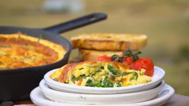 Spinach, Tarragon and Feta Breakfast Souffle