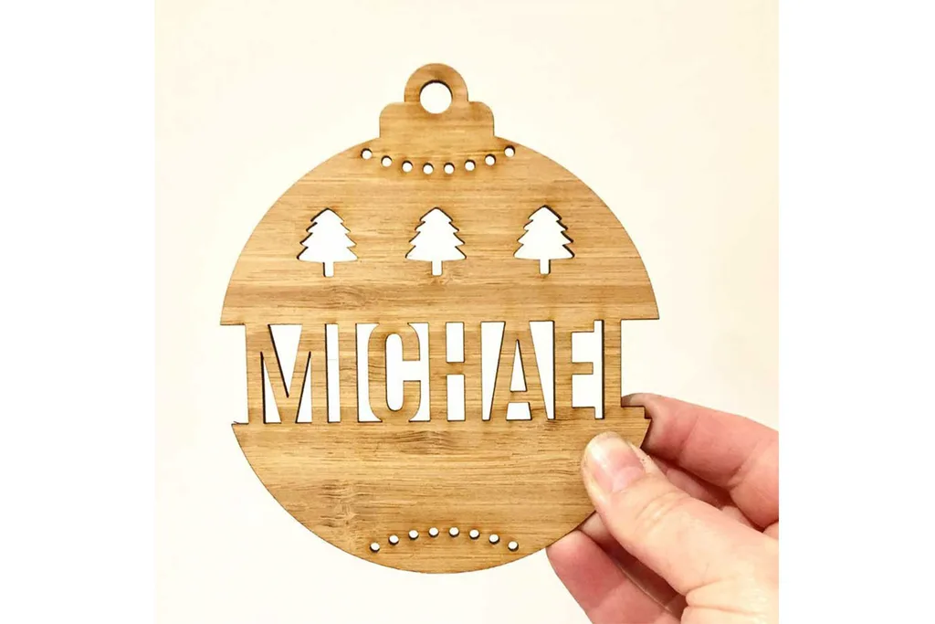 Michael wooden personalised bauble